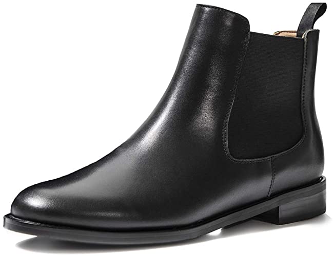Amazon.com | ONEENO Women's Classic Leather Chelsea Boots | Ankle .