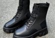 2019 New Army Combat Boots Women Lace Up Gothic Black Sock .