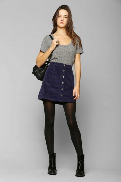 How to Wear Corduroy Button Up Skirt: Outfit Ideas - FMag.c