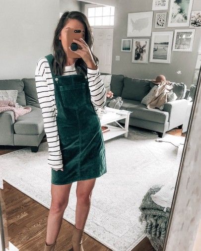 Corduroy Overall Dress Outfit Ideas