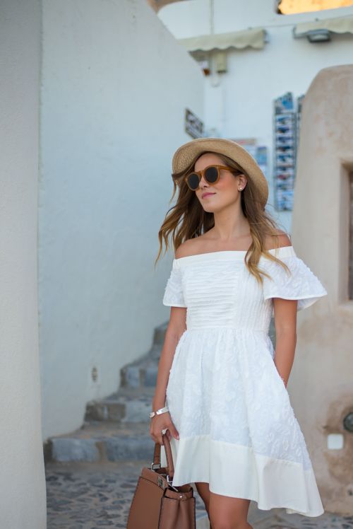 Oia Sunset | Summer dress outfits, White dress summer, Fashi