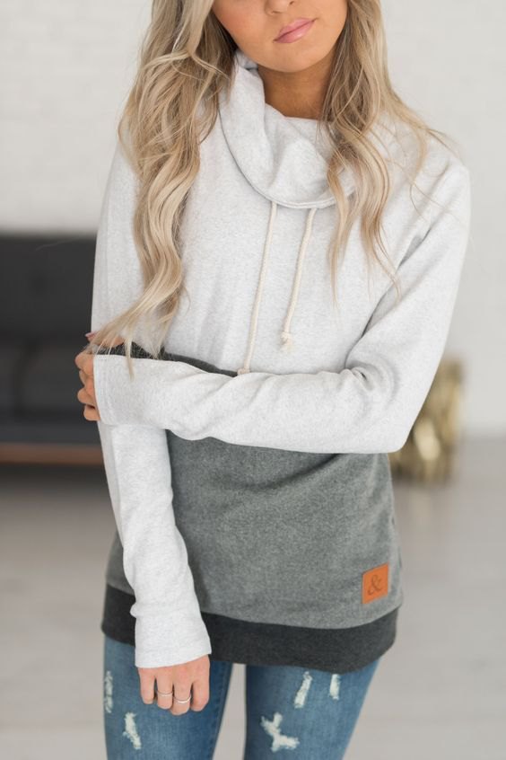 15 Amazing Cowl Neck Hoodie Outfit Ideas for Ladies - FMag.c