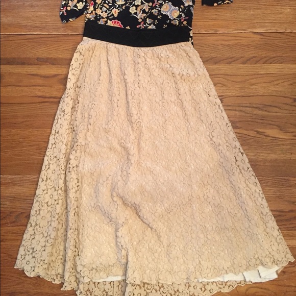 LuLaRoe Skirts | Cream Lace Full Length Skirt | Poshma