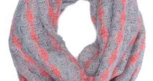 gray and coral infinity scarf | Crochet infinity scarf, Infinity .