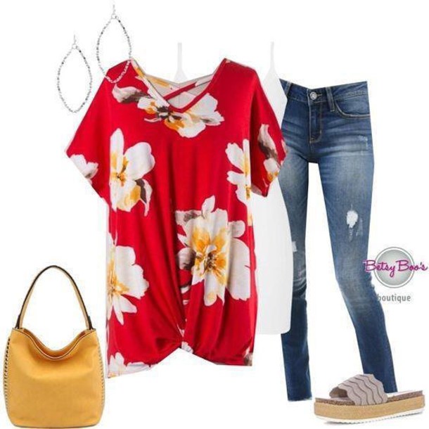 blouse, moana, red, floral, spring, cute, outfit, women, womens .
