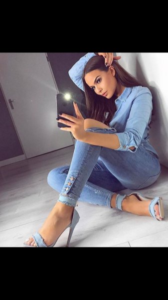How to Style Denim Heels: 13 Stylish Outfit Ideas for Women - FMag.c