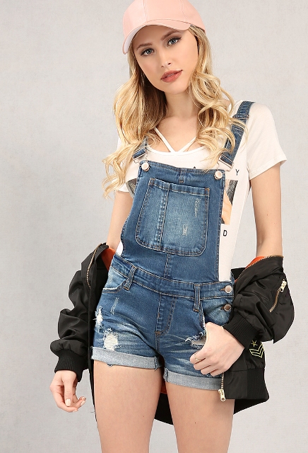 18 Distressed Denim Jumpsuit And Romper Outfit Ideas - Styleohol