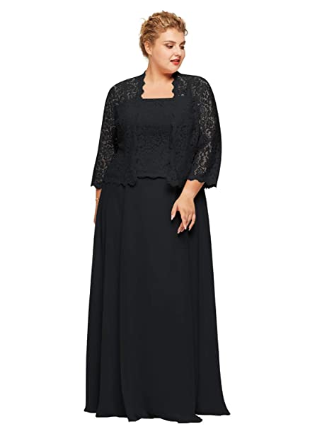 Alicepub Plus Size Mother of The Bride Dress with Jacket Long .