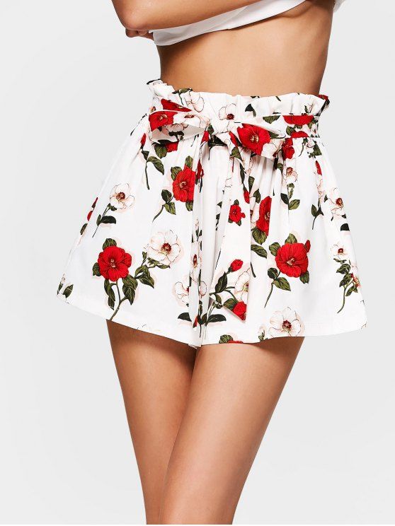 Up to 70% OFF! Smocked High Waist Belted Floral Shorts. Zaful .