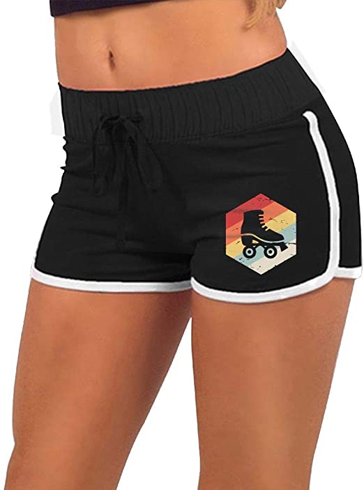 Women's Sexy Booty Shorts Retro 70s Roller Skating Low Waist Gym .