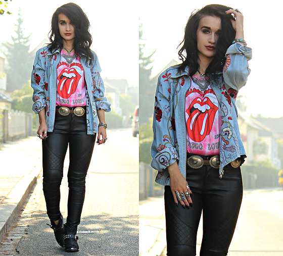 Embroidered Denim Jacket Outfits