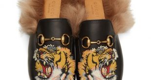 Gucci Black Tiger Princetown Slip-On Loafers ($880) ❤ liked on .