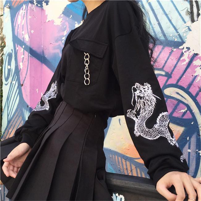 Dragon Long Sleeve Embroidery Sweater YV1506 | Fashion clothes .