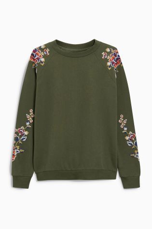 Buy Green Embroidered Sweat Top from the Next UK online shop .