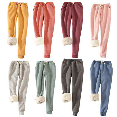 Women Winter Thick Warm Fleece Lined Thermal Stretchy Pants .