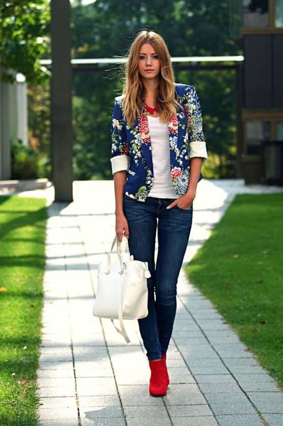 15 New Fashion Ideas Of Back Button Shirts | Floral blazer outfit .