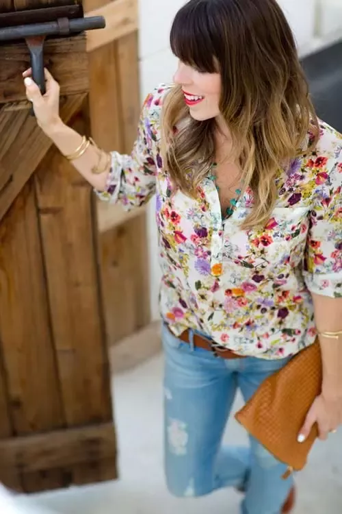 How should I style a patterned/floral shirt for ladies and still .