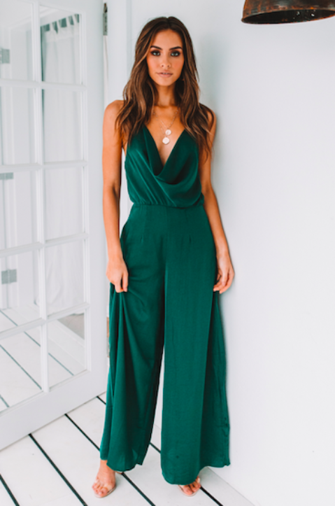 Kalani Jumpsuit - Emerald | Semi formal outfits for women, Green .