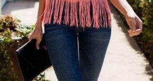 Tangerine Fringe Top Outfit Idea | Boho Chic Style | Sazan .