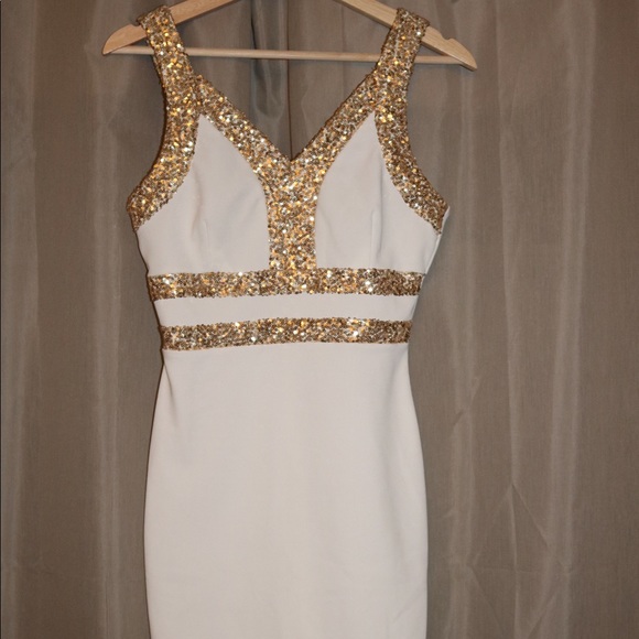 Dainty Hooligan Dresses | White Gold Cocktail Dress | Poshma