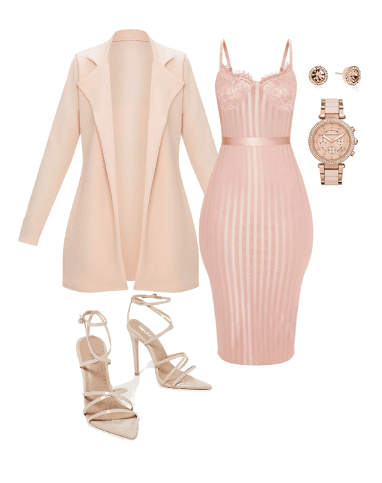Rose Gold #rosegold #dress #pinkjacket #pinkdress #jacket #coat .
