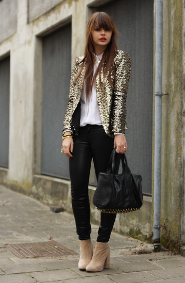 Gold sequin jacket (With images) | Fashion, Gold sequin jacket, Sty
