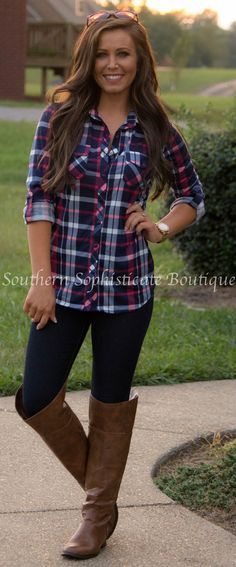 Country In Me Pink Plaid Shirt | Southern Sophisticate Boutique .