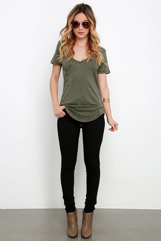 Pleasant Surprise Olive Green Tee | Fashion, Cute outfits, Cloth