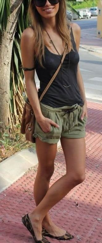 Green Shorts Outfit Ideas for Women