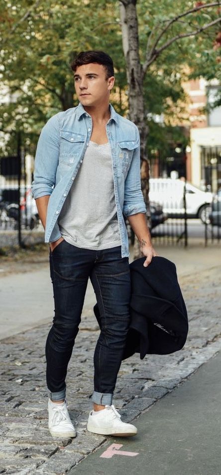 justinliv - with a summer outfit idea with a light wash denim .