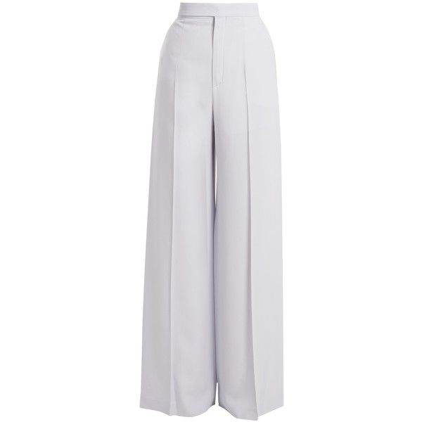 Chloé High-waist wide-leg crepe trousers ($1,095) ❤ liked on .