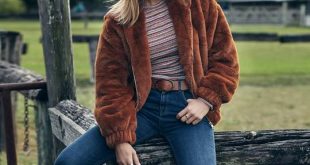 Elan Clothing Fur Hooded Bomber Jacket for Women in Rust – Let's .