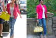 Kim Kardashian Inspired outfit pink blazer and yellow bag | Outfit .