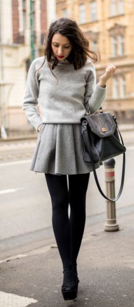 15 Amazing Tips on How to Wear Grey Wool Skirt - FMag.c