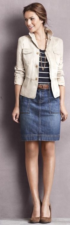 76 Best DENIM SKIRT OUTFIT images | Denim skirt outfits, Skirt .