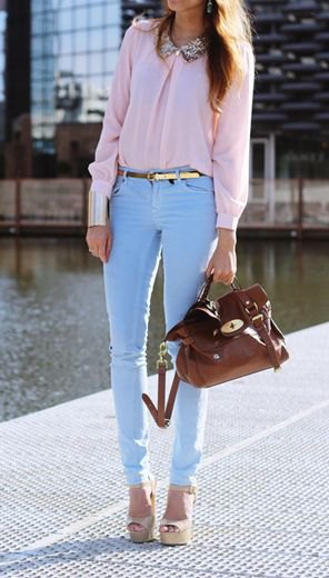 15 Refreshing Light Blue Pants Outfit Ideas for Women - FMag.c