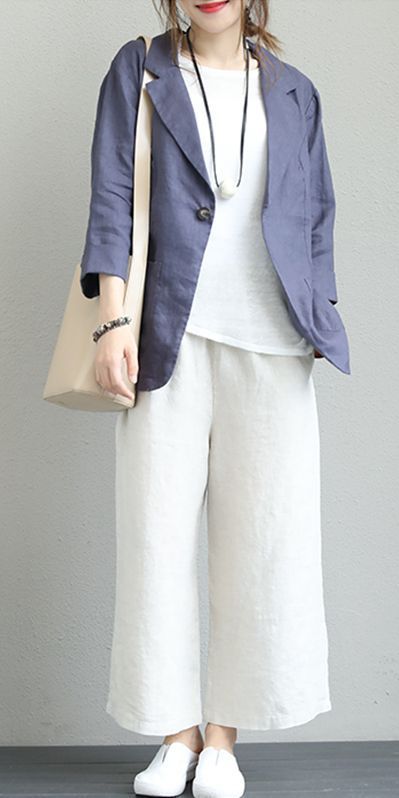 Linen Jacket Casual Outfit ideas