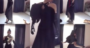 Black Backless Thrifted Dresses, Black DIY Capes, Black Gloves .