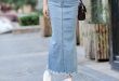 15 Chic Denim Maxi Skirt Outfit Ideas: Style Guide - FMag.c