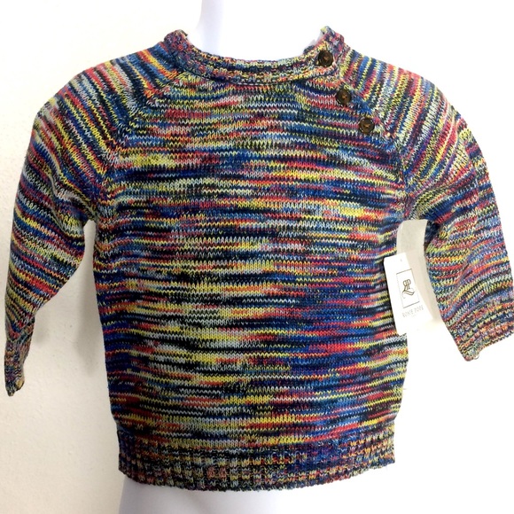 Rosie Pope Shirts & Tops | Baby Boy Multicolor Marled Knit Sweater .