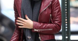How to Wear Burgundy Leather Jacket: 15 Best Outfit Ideas for .