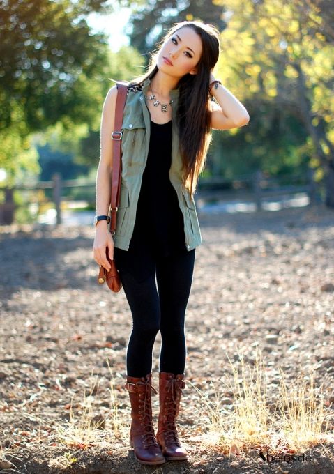 Military Vest Outfit Ideas for Women