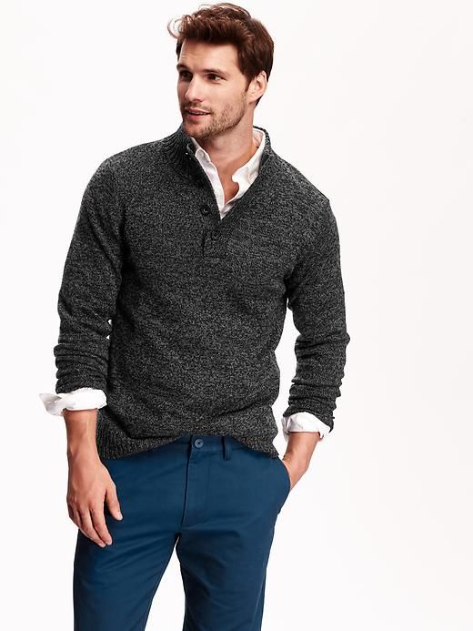 Old Navy | Men's Mock-Neck Marled Sweater | Mens fashion sweaters .