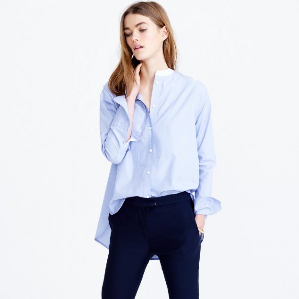 No Collar Dress Shirt Outfit Ideas for
Ladies