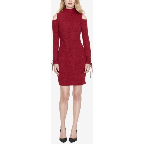 Jessica Simpson Cold-Shoulder Sweater Dress ($52) ❤ liked on .