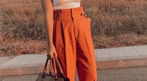 Outfit with combine orange pants with brown sunglasses | Chicisi