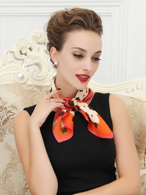 Great silk scarf outfit idea, stylish and right on trend. Similar .
