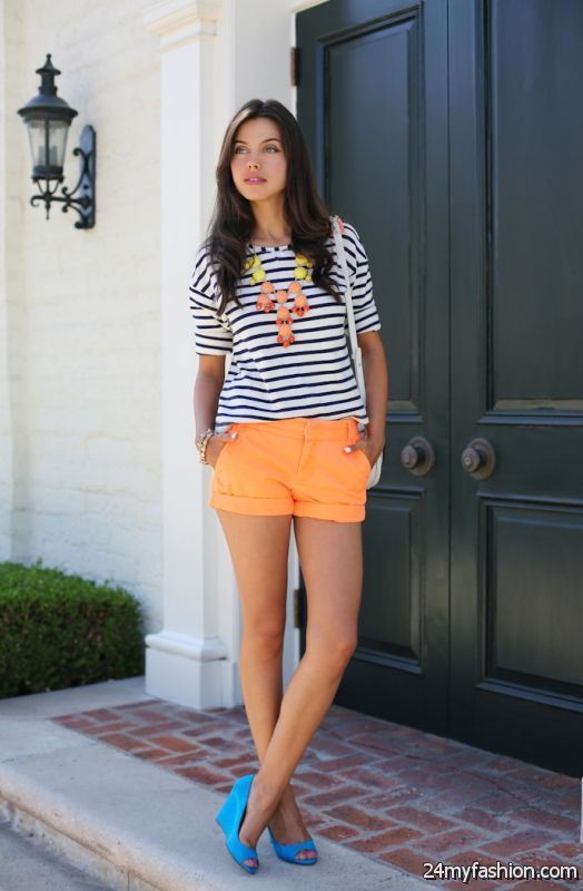 Casual Outfit Ideas With Shorts 2019-2020 | Fashion, Orange shorts .