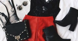 lace-black-top-red-leather-skirt-outfit-idea-valentines-day-min .