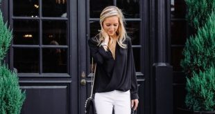 15 Chic Outfit Ideas: How to Style Black Wrap Top - FMag.c